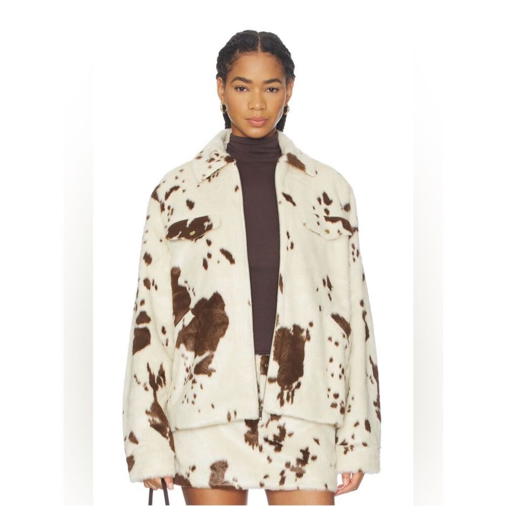 NWT Lovers and Friends Nash Jacket in Cow Print calf hair - Picture 4 of 10